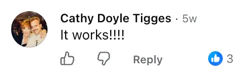 Facebook comment by Cathy Doyle Tigges: It works!!!!